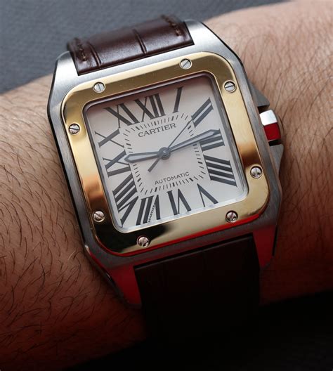 cartier santos large on wrist|cartier santos 100 midsize.